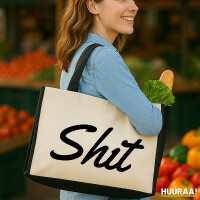 Jutetasche Shit englisch Schriftzug 21 Liter Black