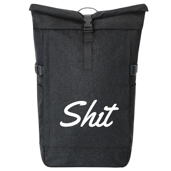 Kurierrucksack Shit englisch Schriftzug 30-44 Liter Black Melange