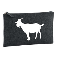 Kulturbeutel Ziege Silhouette 1 Liter Filz Charcoal...