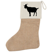 Weihnachtsstrumpf Ziege Silhouette Beige