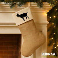 Weihnachtsstrumpf Ziege Silhouette Beige