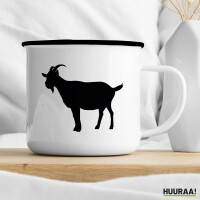 Emaille Tasse Ziege Silhouette 300ml Vintage Emaille Becher