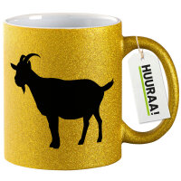 Glitzertasse Ziege Silhouette 330ml