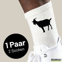 Socken Ziege Silhouette Größe 37/46 White Motiv Tennissocken