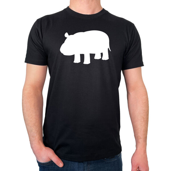 Herren T-Shirt Nilpferd Silhouette Größe S-3XL