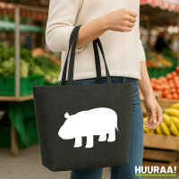 Filzshopper Nilpferd Silhouette 22 Liter