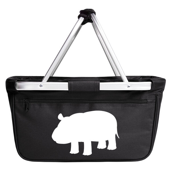 Einkaufskorb Nilpferd Silhouette 20 Liter Tragekorb Black
