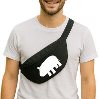 Bauchtasche Nilpferd Silhouette 2,5 Liter Black Crossbody...