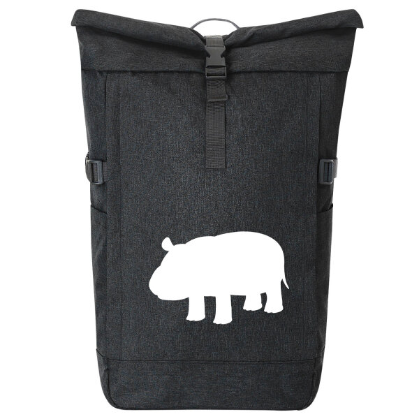 Kurierrucksack Nilpferd Silhouette 30-44 Liter Black Melange
