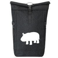 Kurierrucksack Nilpferd Silhouette 30-44 Liter Black Melange