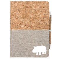 Notizbuch Nilpferd Silhouette 80 Blatt inkl. Kugelschreiber