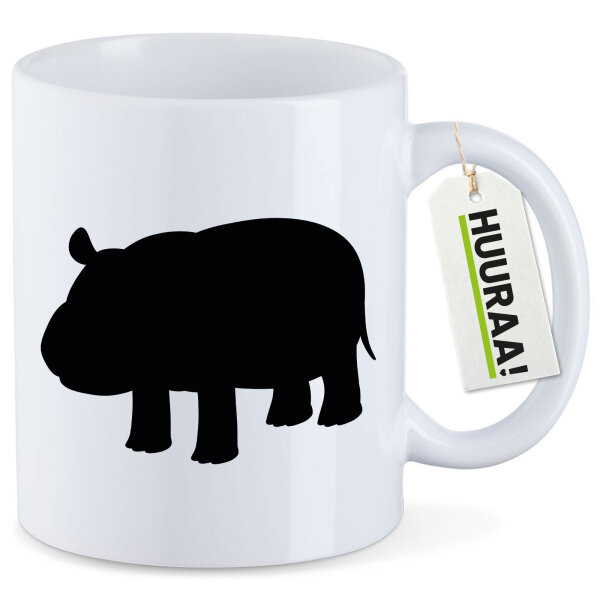 Kaffeetasse Nilpferd Silhouette 330ml