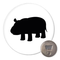 Magnet Nilpferd Silhouette 59mm Kühlschrankmagnet Flaschenöffner