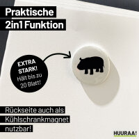 Magnet Nilpferd Silhouette 59mm Kühlschrankmagnet Flaschenöffner