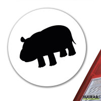 Aufkleber Nilpferd Silhouette 10cm Sticker