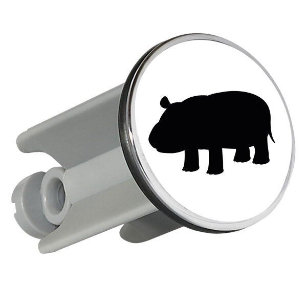 Waschbeckenstöpsel Nilpferd Silhouette 4cm Abflussstopfen