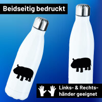 Edelstahl-Trinkflasche Nilpferd Silhouette 500ml...