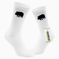 Socken Nilpferd Silhouette Größe 37/46 White Motiv Tennissocken