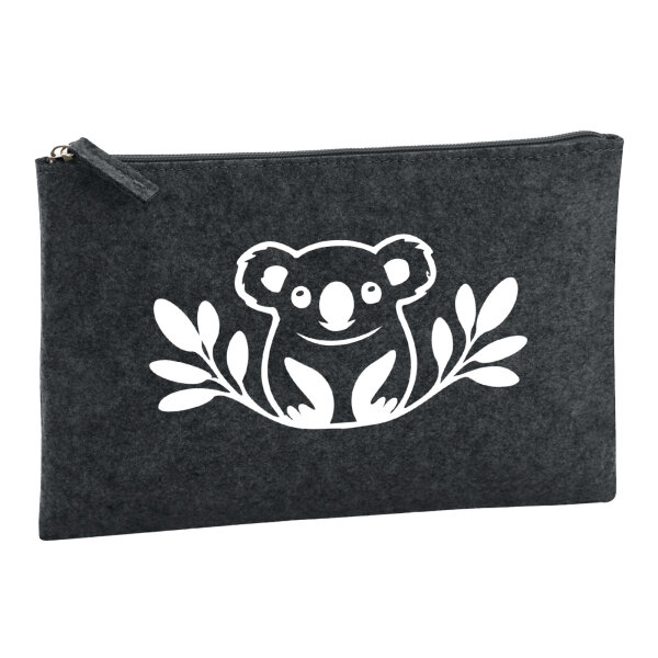 Kulturbeutel Koala Silhouette 1 Liter Filz Charcoal Kosmetiktasche