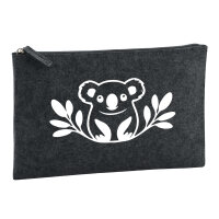 Kulturbeutel Koala Silhouette 1 Liter Filz Charcoal Kosmetiktasche