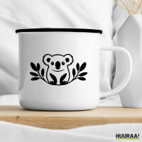 Emaille Tasse Koala Silhouette 300ml Vintage Emaille Becher