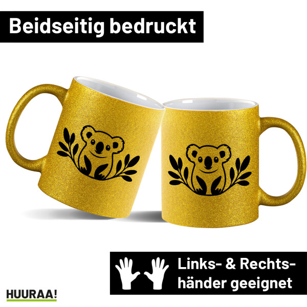 Glitzertasse Koala Silhouette 330ml