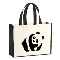Jutetasche Panda Silhouette 21 Liter Black