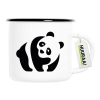 Emaille Tasse Panda Silhouette 300ml Vintage Emaille Becher