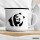 Emaille Tasse Panda Silhouette 300ml Vintage Emaille Becher