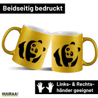 Glitzertasse Panda Silhouette 330ml