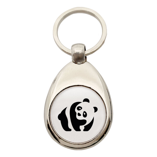 Schlüsselanhänger Panda Silhouette