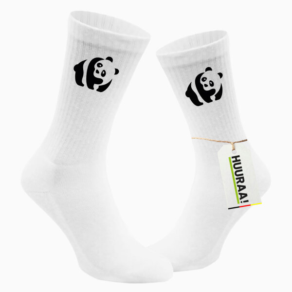 Socken Panda Silhouette Größe 37/46 White Motiv Tennissocken