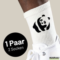 Socken Panda Silhouette Größe 37/46 White Motiv Tennissocken