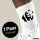 Socken Panda Silhouette Größe 37/46 White Motiv Tennissocken