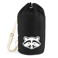 Seesack Waschbär Silhouette 20 Liter Rucksack Black