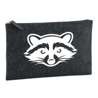 Kulturbeutel Waschbär Silhouette 1 Liter Filz...