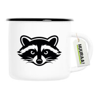 Emaille Tasse Waschbär Silhouette 300ml Vintage...