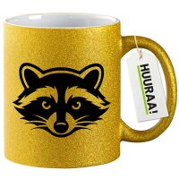 Glitzertasse Waschbär Silhouette 330ml