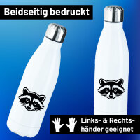 Edelstahl-Trinkflasche Waschbär Silhouette 500ml...