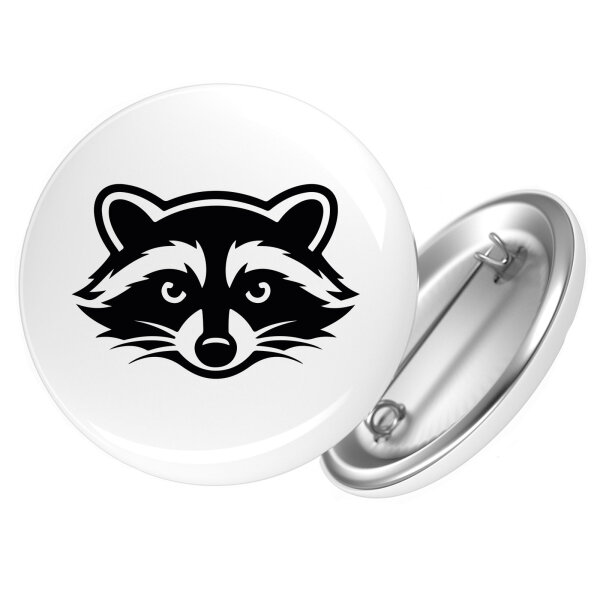 Button Waschbär Silhouette Anstecker