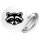 Button Waschbär Silhouette Anstecker