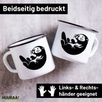 Emaille Tasse Otter Silhouette 300ml Vintage Emaille Becher