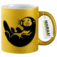 Glitzertasse Otter Silhouette 330ml