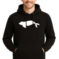 Unisex Hoodie Robbe Silhouette Größe S-3XL