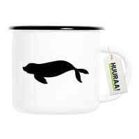 Emaille Tasse Robbe Silhouette 300ml Vintage Emaille Becher