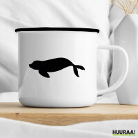 Emaille Tasse Robbe Silhouette 300ml Vintage Emaille Becher