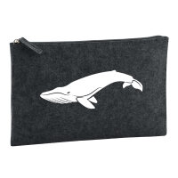 Kulturbeutel Wal Silhouette 1 Liter Filz Charcoal...