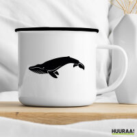 Emaille Tasse Wal Silhouette 300ml Vintage Emaille Becher