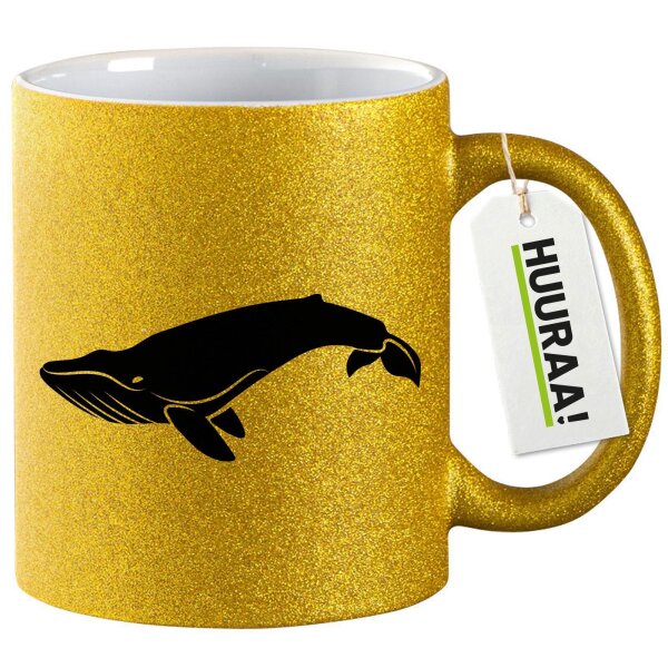 Glitzertasse Wal Silhouette 330ml