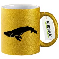 Glitzertasse Wal Silhouette 330ml